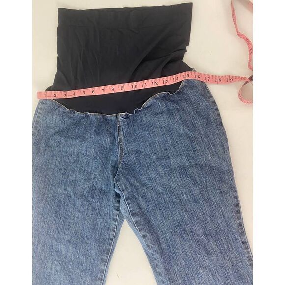 New Additions Maternity Jeans Cropped Full Panel Twins Multiples - Size Medium - Picture 4 of 9